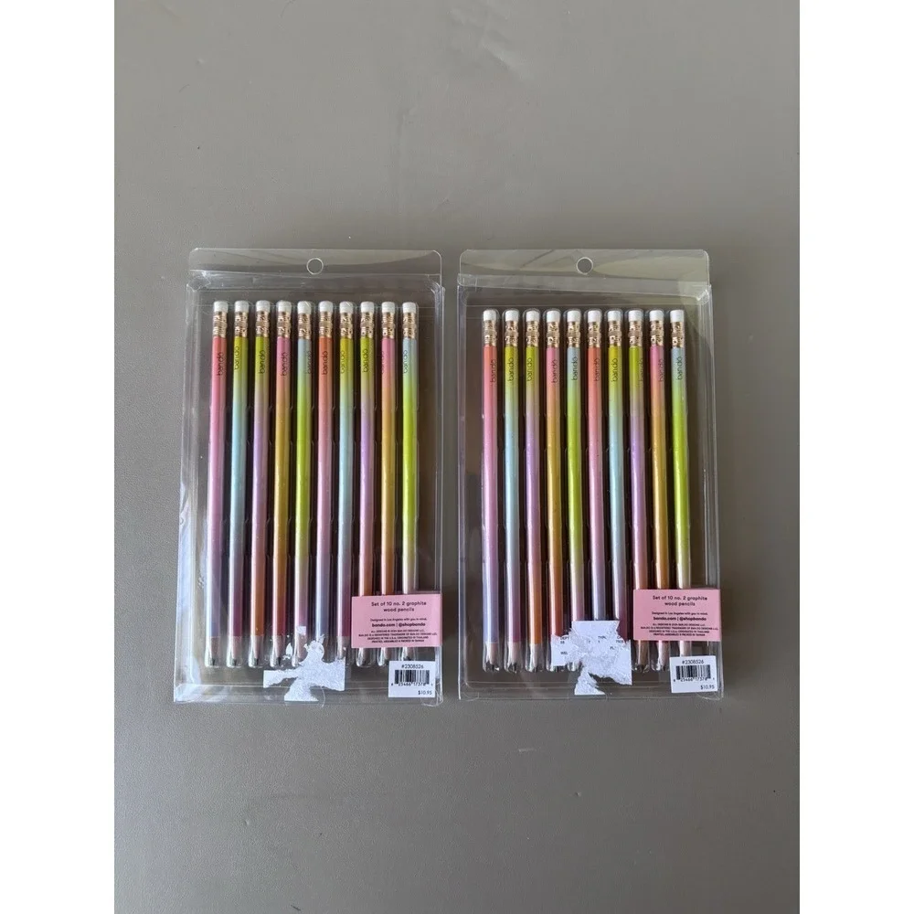 LOT/2 PKGS 20 PC Ban.Do Write On Pencil Set Motivational Self Care Sharpened